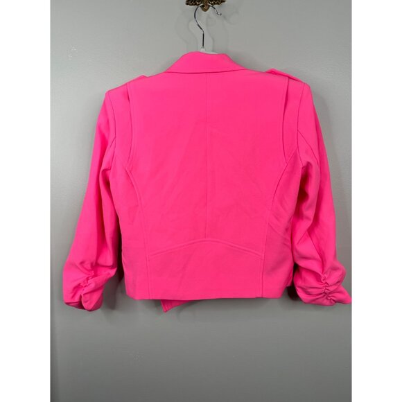 Generation Love Colleen Crepe Moto Jacket Blazer in Ultra Pink Size S NWT - Picture 6 of 6
